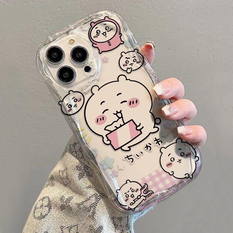 Applicable To iPhone16/15Pro Mobile Phone Case 16promax Personalized Transparent Cream Pattern Anti-drop Jiyikawa