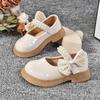 2025 Spring and Autumn New Children's Leather Shoes Student Single Shoes Princess Shoes Soft Sole Middle and Older Children's Black Dance Shoes