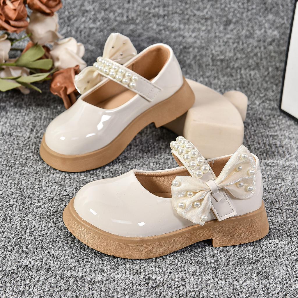 2025 Spring and Autumn New Children's Leather Shoes Student Single Shoes Princess Shoes Soft Sole Middle and Older Children's Black Dance Shoes