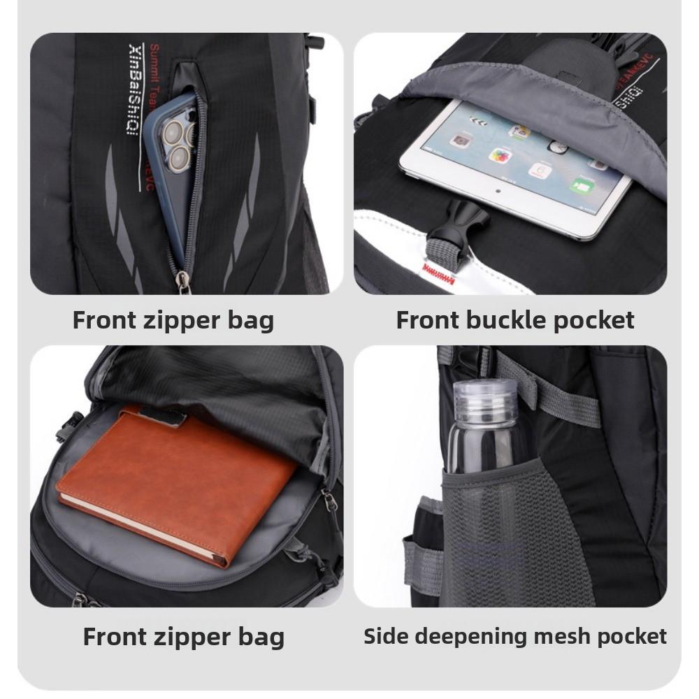 Fixed Hiking Poles, Hiking Backpacks, Multi-functional Camping Bags, Large Capacity Waist Protection, Outdoor Hiking Bags