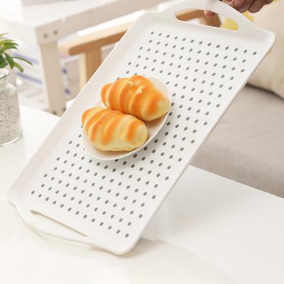 Serviertablett mit zwei Griffen, rutschfest, Essteller, leicht, stabil, Arbeitsplatten-Tablett, stapelbares Tablett zum Servieren und Aufbewahren von Speisen