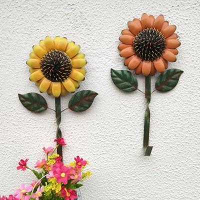 Artesanato Pendurado na Porta Girassol de Ferro Retrô Arte de Parede Gancho para Pendurar Decoração de Jardim para Casa