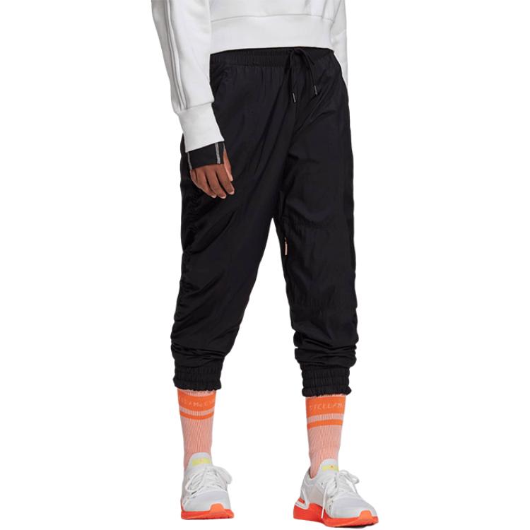 adidas Solid Color Print Logo Casual Sports Pants Women Bottoms Black FU3985