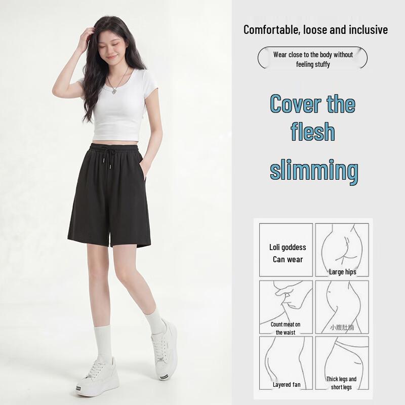 La Chapelle Women's High-Waist A-Line Cotton Shorts