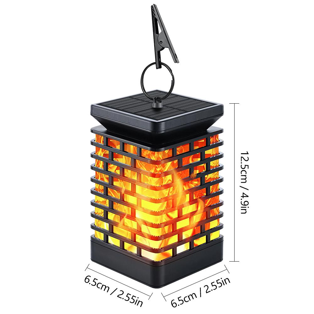 2-4PCS Solar Lights Outdoor Garden Hanging Solar Flame Flickering Lantern Waterproof Solar Path Light Dancing Flame Light Yard