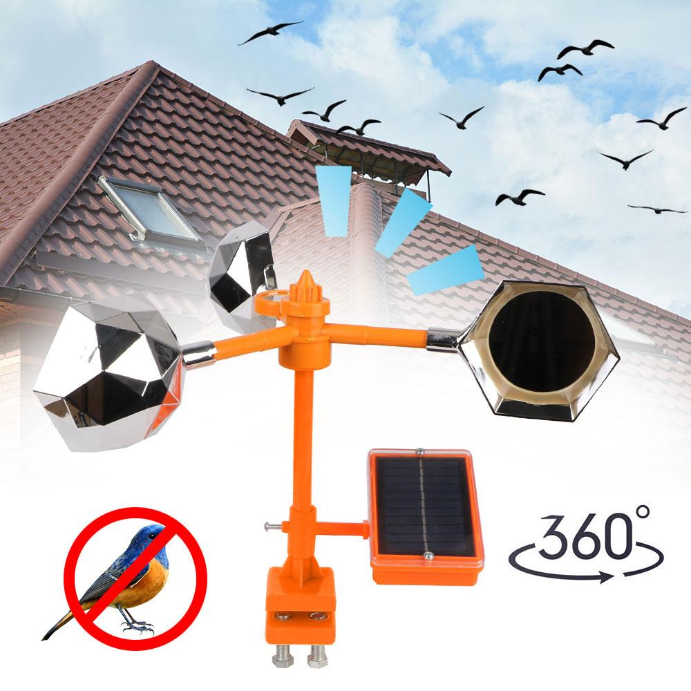 Solar Reflective Bird Repeller Driving Device for Outdoor Garden Garden Farm Tools 360° Voice Bird Repellent Wind Power Birds Repeller