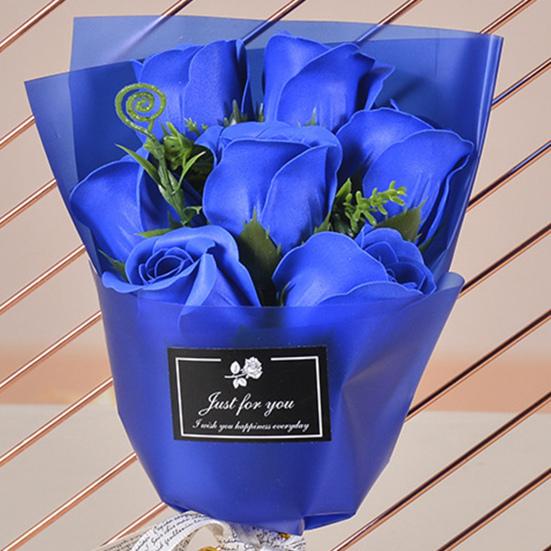 7 Head Artificial Rose Bouquet Handcrafted Soap Flower Petals Decoration Valentine's Day Anniversary Birthday Women Mother Wife Girlfriend Gifts