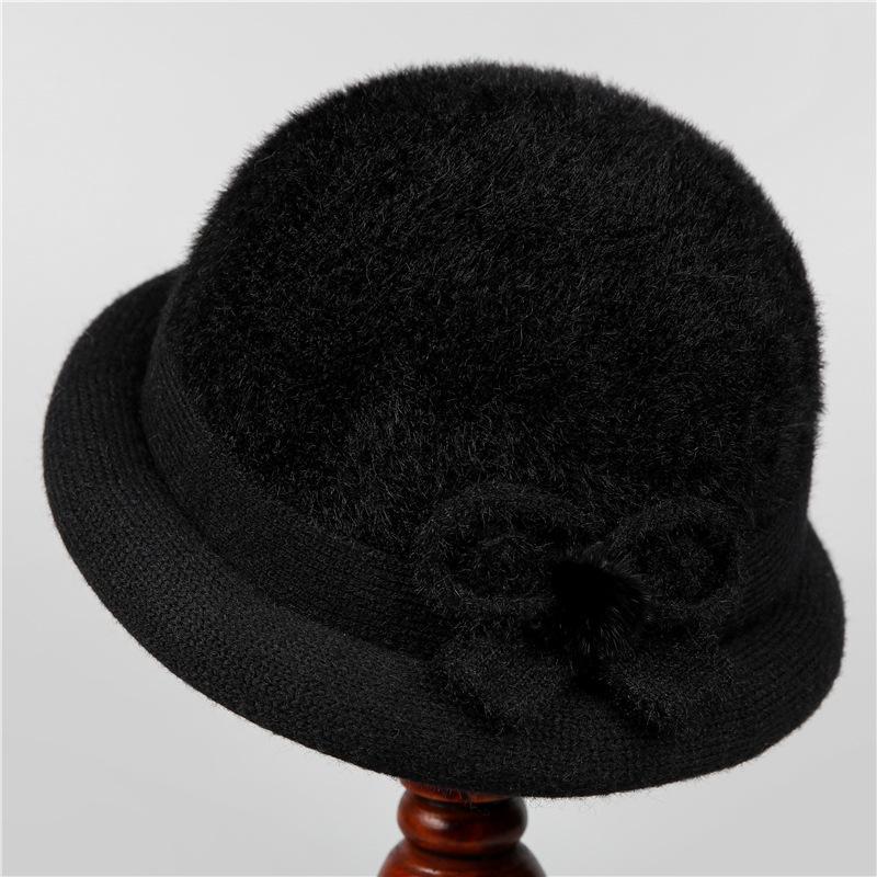 

Женская шерстяная шляпа-котелок, модная шапка во французском стиле, теплый зимний аксессуар, декоративная шляпа для особых случаев one size чёрный