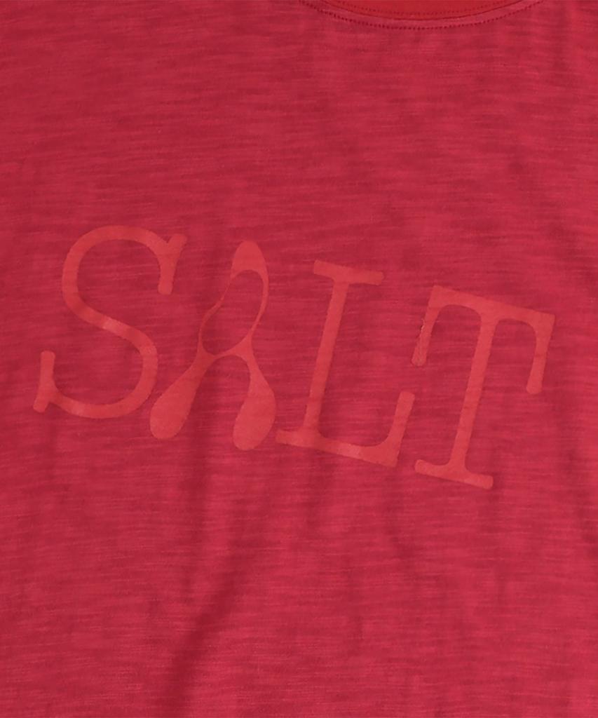 MUDSALT Crop Salt Slub Short Sleeve T-Shirt Red