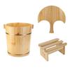 Wood Footbath Basin Foot Bucket Reusable Wood Foot Bath Foot Soaking Tub with Stool