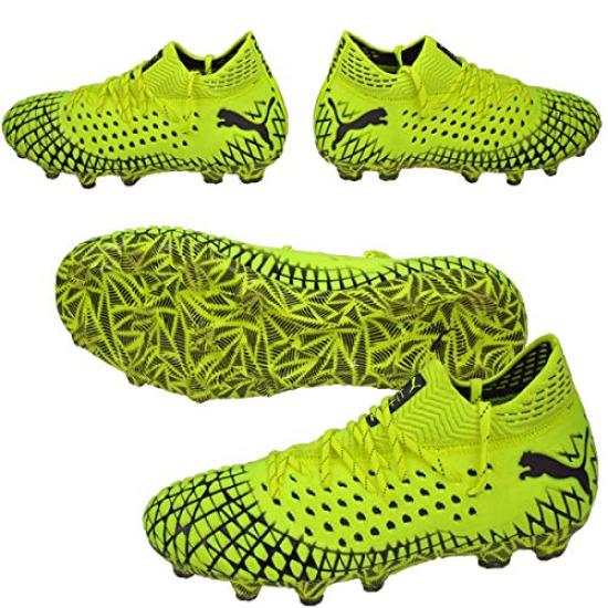 off Puma Future Netfit HG soccer cleats for dirt and artificial yellow and PUMA 2019 Q4 30% 4.1 turf, black, 105677-02