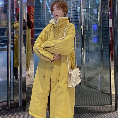 Padded Thickened Lamb's Wool Coat Cotton Coat Medium-length Knee-length Loose Pie Overcoat