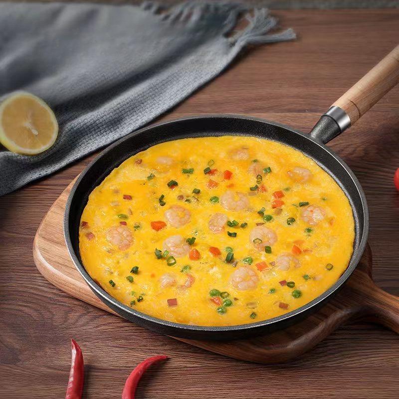 Cast Iron Frying Pan Uncoated Non-stick Egg Pancake Pan Crepe Maker Steak Frying Pot Gas Induction Cooker Kitchen Cookware