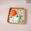 Fashionable Large Capacity Rattan Tray with Handmade Craftsmanship Home Decoration for Snacks Fruits and Desserts