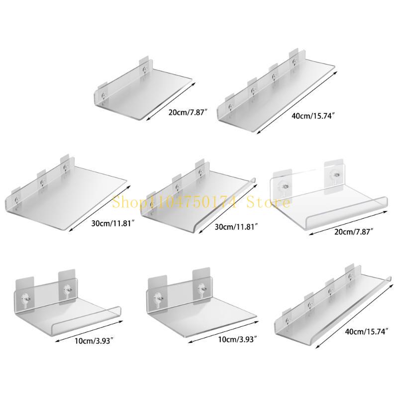 Acrylic Storage Rack Wall Mounted Organizer Clear Floating Display Shelf No Punching Organization for Bathroom Kitchen top sale