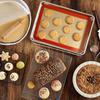 AMYONE Quarter Sheet Silicone Baking Mat, 2 Pcs Non-Stick Silicone Baking Mats Cookie Sheet for 9x13 Baking Pan, Reble Baking Sheet Liners Compatible