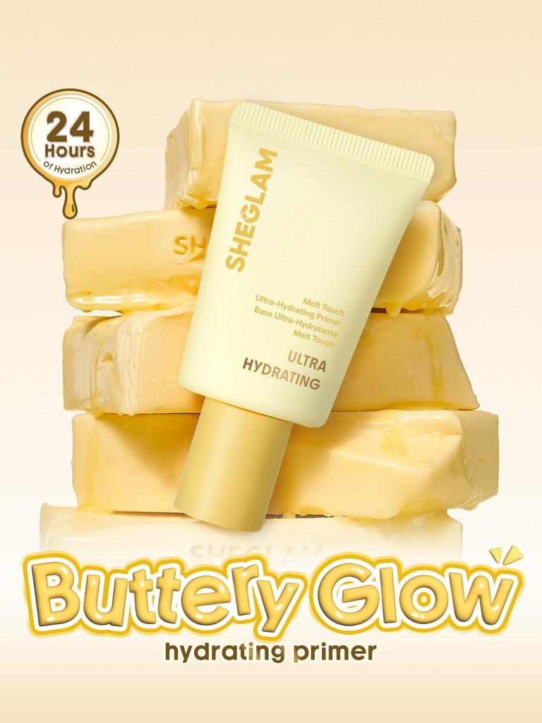 SHEGLAM Melt Touch Ultra Moisturizing Cream Primer Glass Skin Formula with Serum Makeup Lightweight Texture 3-in-1 Ingredients, Base,