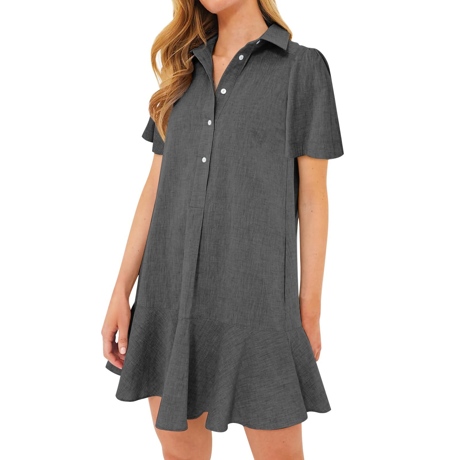 Женская модная повседневная полуоткрытая рубашка с рюшами и подолом — фото 9