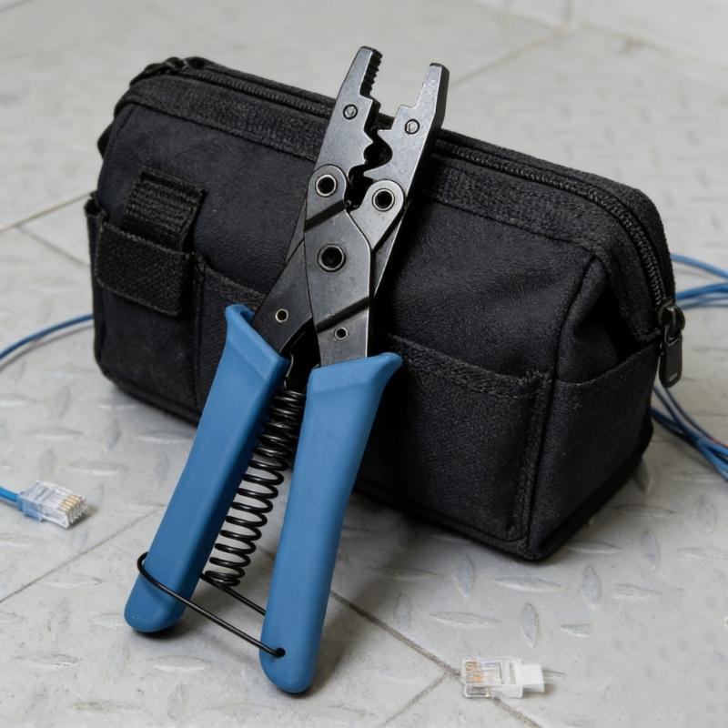 Professional Metal Crimping Tool For RJ45 Connectors With Wire Stripping And Cutting Functions Ideal For Networking Installations
