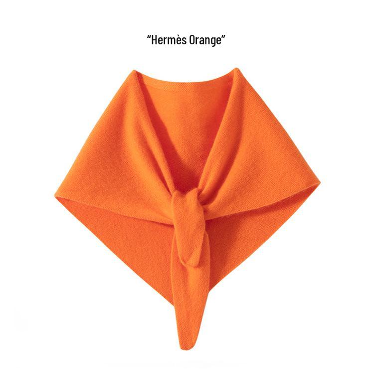 100% Pure Cashmere Women's Knit Triangle Scarf - Neck Warmer & Protector for Autumn/Winter