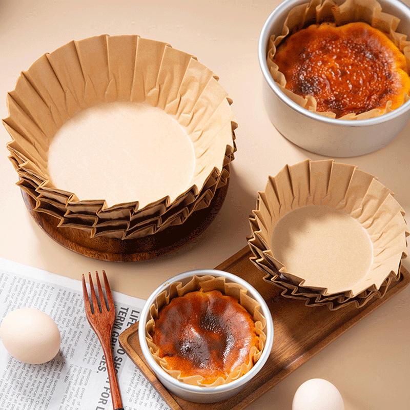 50 ks papírový tác na baskický cheesecake, skládací forma na dort, jednorázová, uvolňovací, papír na pěnový dort, papír na pečení, papír s okrajem odolným proti oleji