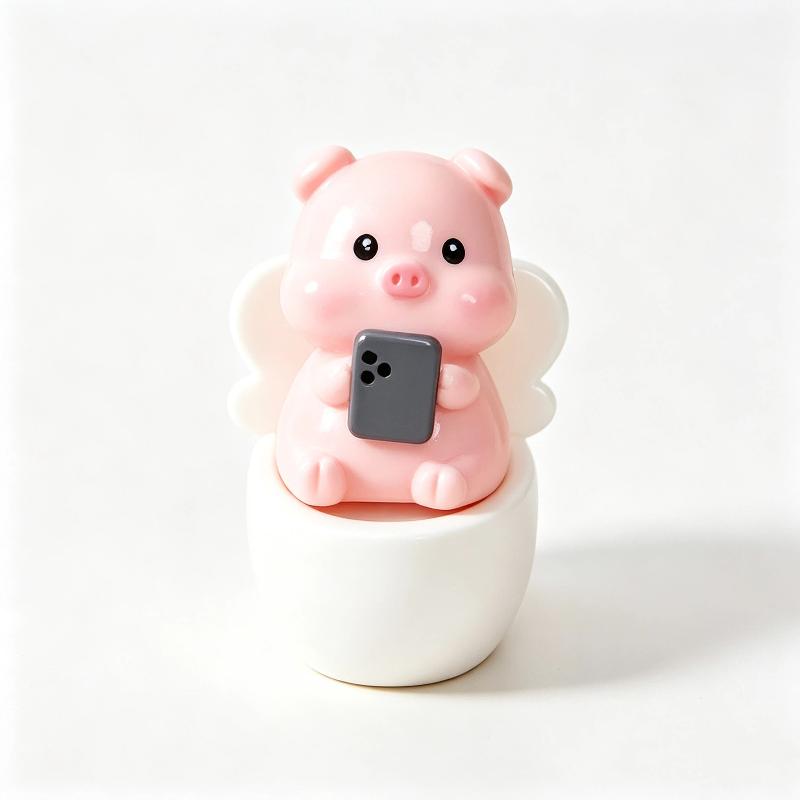 Creative Cartoon Animal Toilet Figurines Adorable Mini Waterproof Resin Decor for Bathroom Desktop Home Bedroom