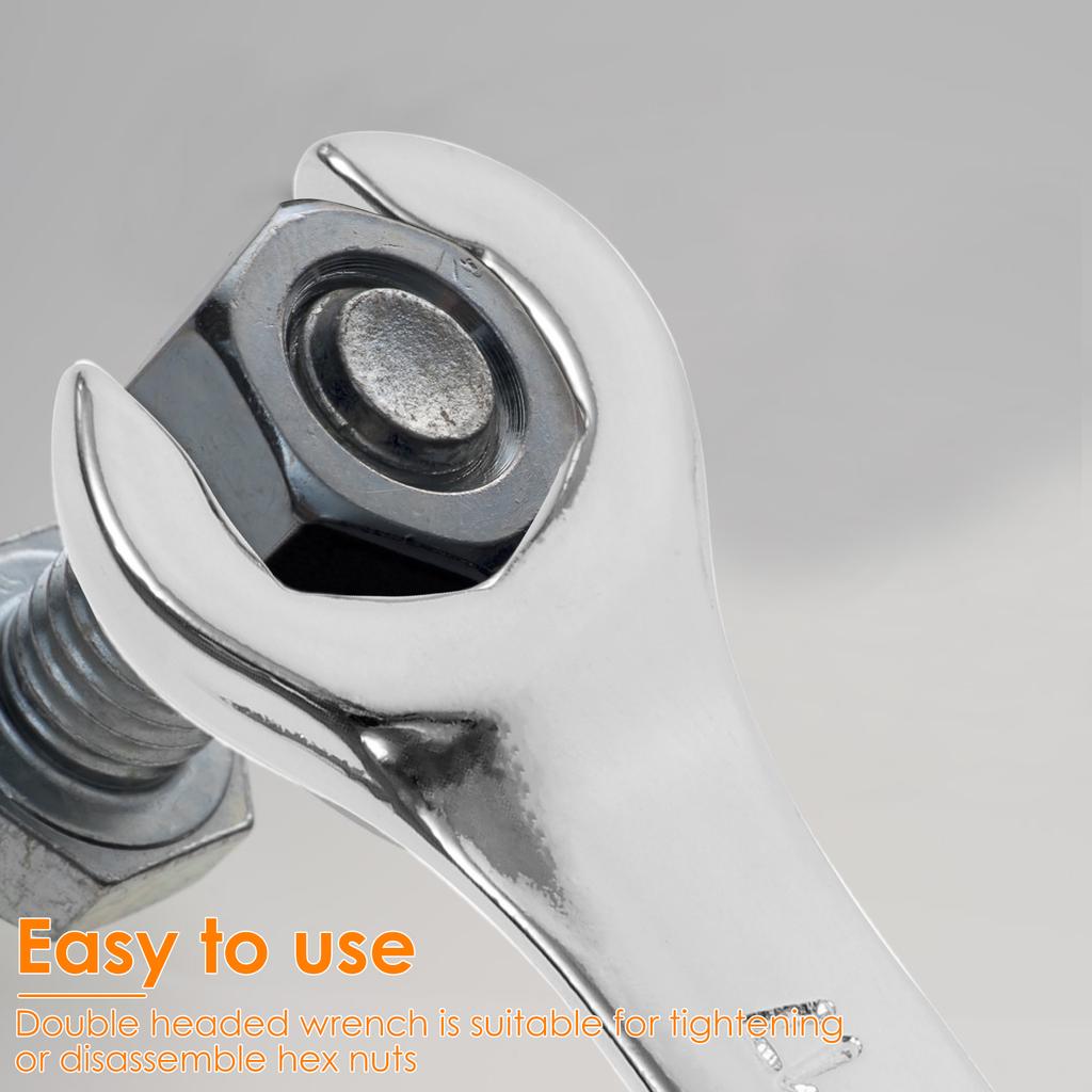 3Pcs Metric Flare Nut Spanner Set Double End Open Ring Spanner Chrome Vanadium Steel Brake Line Wrench for Mechanics Auto Repair