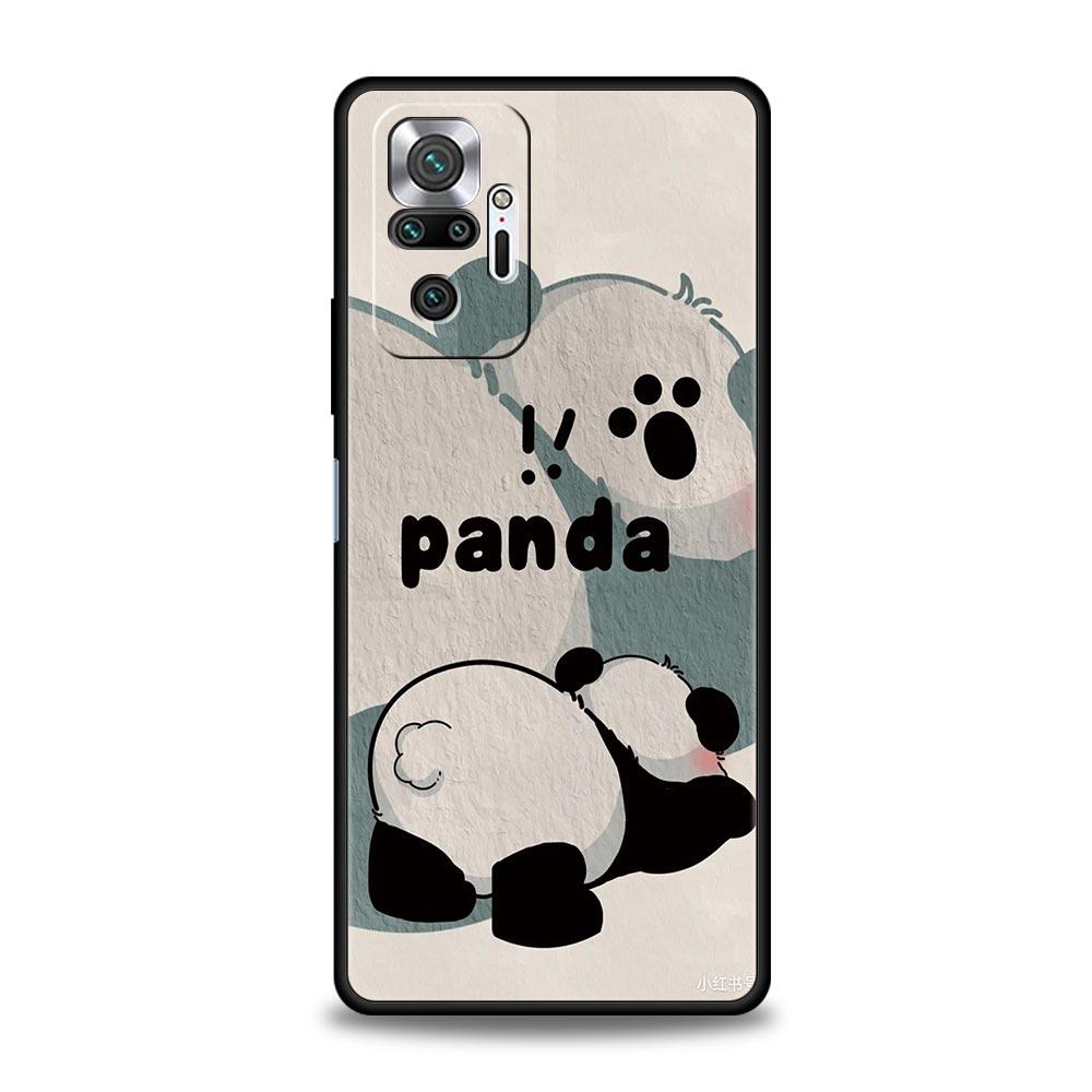 Baby Panda Phone Case Cover for Redmi 14C 10C Note 15 14 13 12 10 11 K40 Pro Plus 5G Shockproof Soft TPU Shell Fundas Capas Bag
