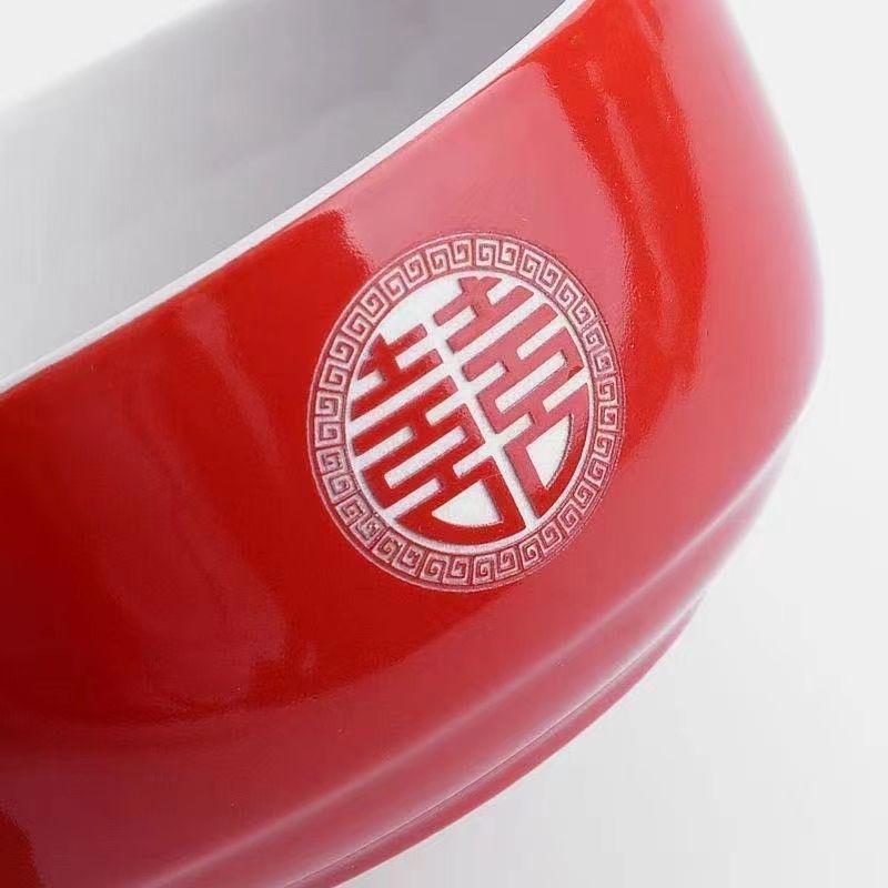 Wedding Red Tea Cup & Bowl Set - Dowry Collection