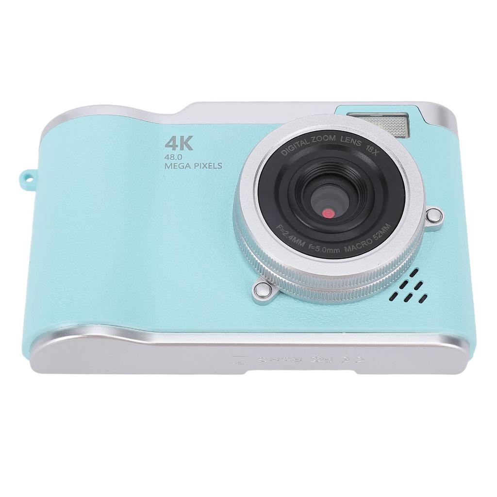 Digital Camera 4K 48MP 18x Zoom Auto   Anti Shake 2.4 Inch Screen Built in Fill Light Compact Students Camera for Daily Travel