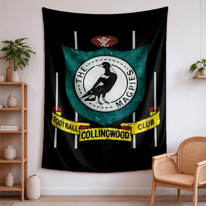 Collingwood Magpies Tapestry wall decor—perfect for bedrooms living rooms and dorm rooms Easy to install it enhances your space and creates a warm co