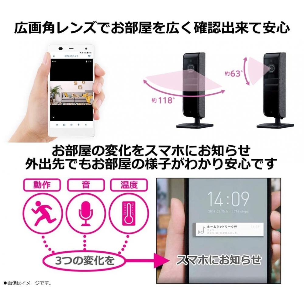 Panasonic SmartHome współpracuje z certyfikowaną kamerą sieciową Alexa KX-HRC100-K Kamera wewnętrzna HD 1080p Obiektyw szerokokątny Poklatkowy dźwięk i ruch