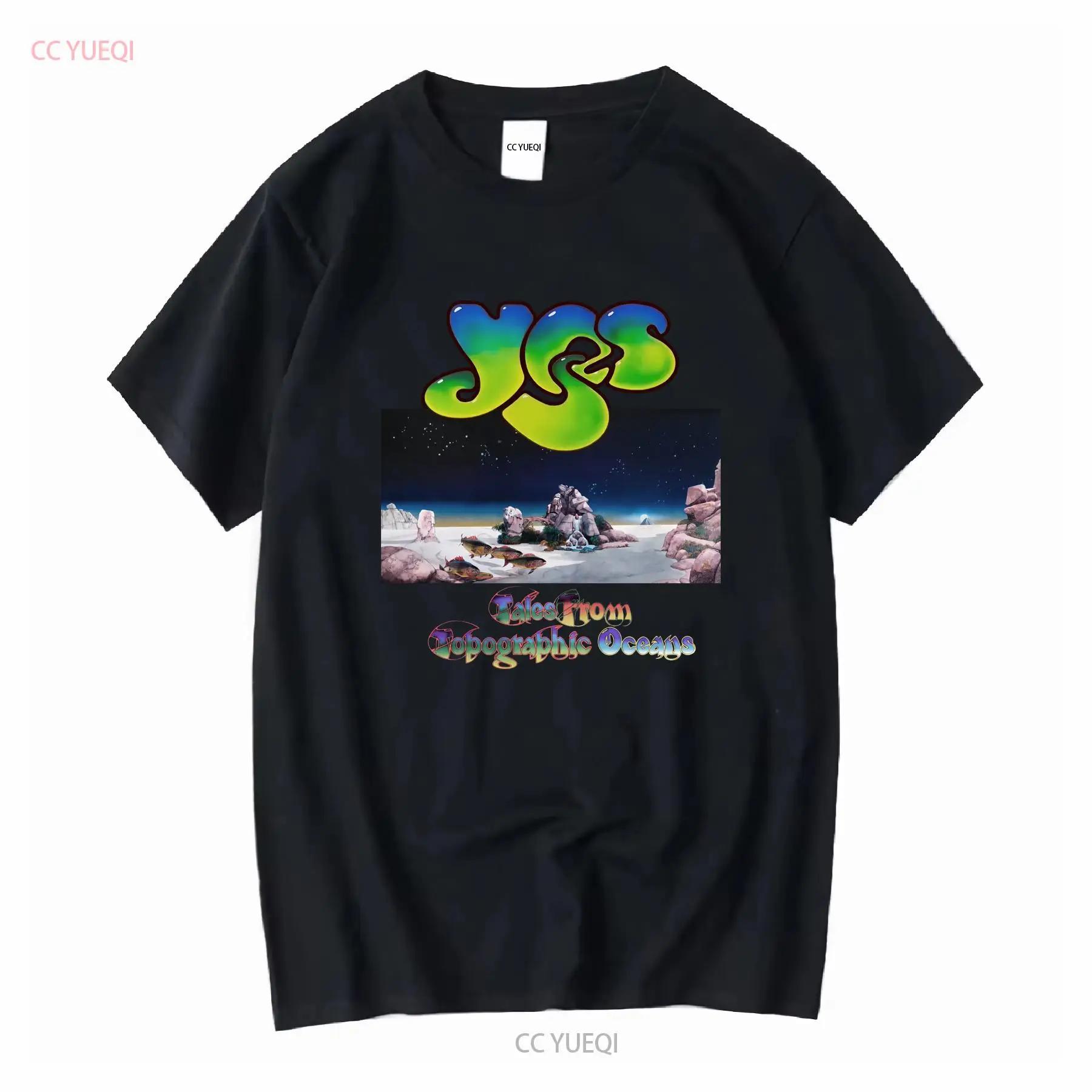 Yes Tales From Topographic Oceans Jon Anderson Steve Howe Chris Squire T Shirt Long Sleeves Vintage Washed Slightly Stretched S разноцветный