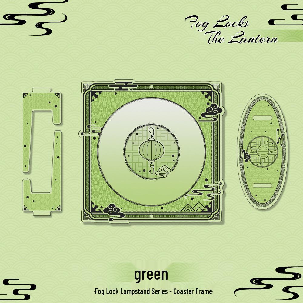 Womiao Mist Lamp & Coaster with Storage Badge Cover and Acrylic Stand Mist Lock Lamp Coaster Frame (with Base)