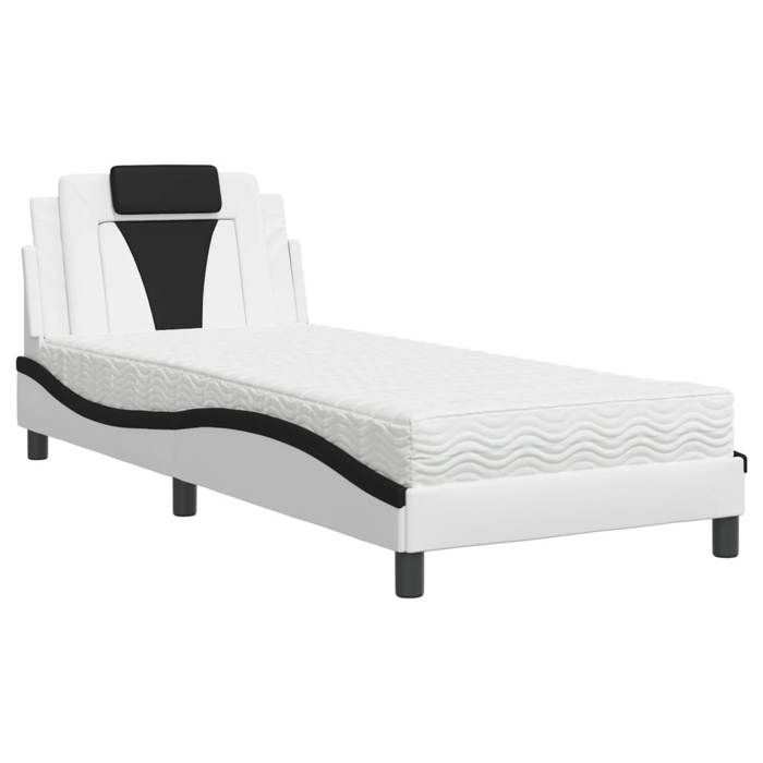 VidaXL Lit avec Matelas, Lit Rembourré avec Coussin de Tête de Lit, Lit Simple, Lit Adulte, Meuble de Chambre à Coucher 3208774