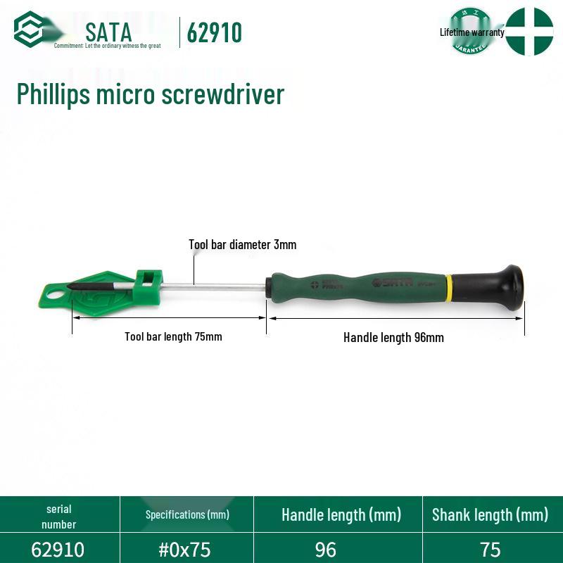 SATA Setar Micro Phillips Adjustable Screwdriver for Cameras, Glasses, and Watches (62903–62916)