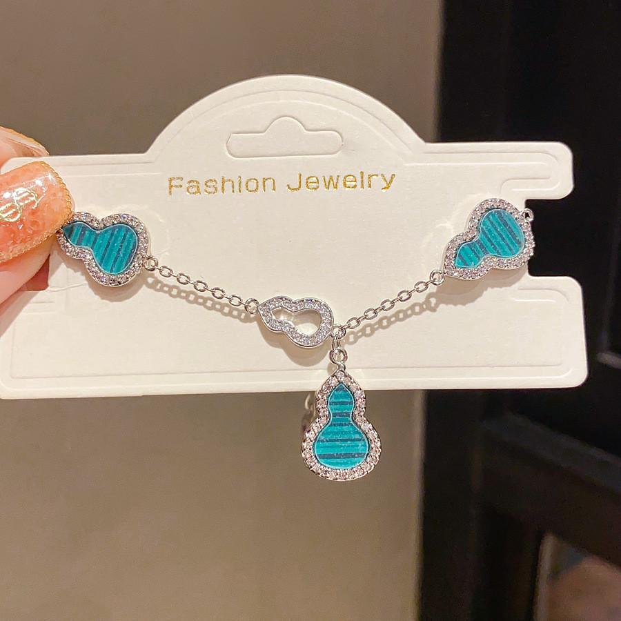 Браслет-подвеска в виде тыквы с покрытием из 18-каратного золота с цирконами для женщин SilverGreen