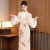 Inverted Large-sleeved Velvet Winter Clothing National Style New Chinese Long-sleeved Improved Cheongsam Winter Thick Young Women's Retro