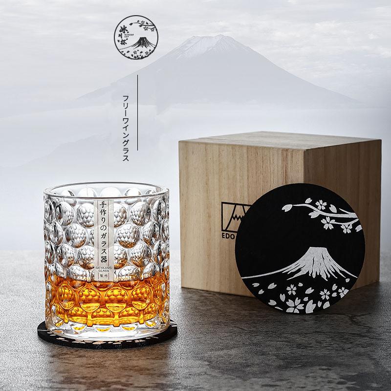 

Pearl Point Whisky Cup Brandy Glass Gift Old-fashioned Crystal Wine Tasting Glassware 3D Relief Tumbler Whiskey Snifter Beer Mug 280ml