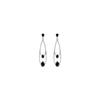 Boucles D'oreilles En Argent Sterling 925 Avec Zircon Cubique Onyx Et Finition Rhodiée - Fim