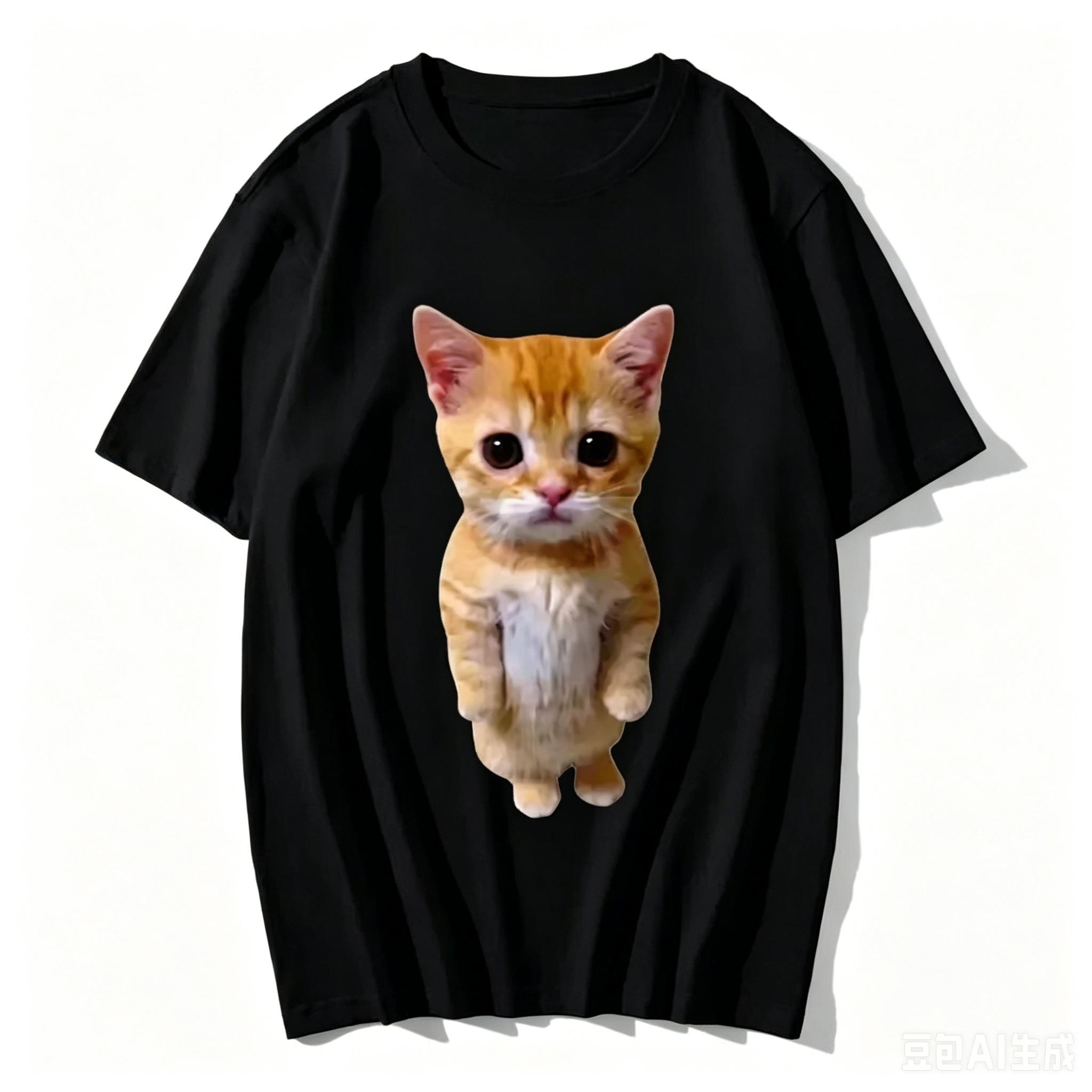 2026 New Relaxing Summer For Unisexs Tshirt Funny Cat Casual Tshirt Unisex Harajuku T Shirts Casual Fashion Clothes M
