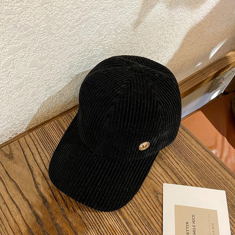 

Hat Women s Autumn and Winter Versatile Baseball Cap Ins Niche Trendy Brand Korean Version Versatile Letter Corduroy Baseball Cap Men Adjustable