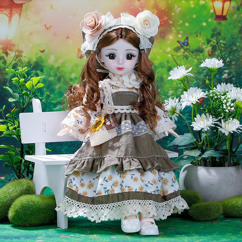 30cm Fat Doll 6 Points Bjd Princess Suit Clothes Lolita Skirt Dress Up Toy Girl Doll