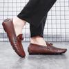 Genuine Leather Men Casual Shoes slip on fashion Luxury Brand 2024 Italian Mens Loafers Moccasins Breathable Boat Shoes men