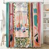 Bohemian Duschvorhang-Set Abstraktes Kunstmuster Wasserdichtes Gewebe Badezimmerdekoration Vintage Blumiger Hintergrund Moderner Bauernhaus-Stil