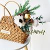 Hand-Woven Wood Flower Basket for Teacher's Day and Mother Day Online Celebrity Posing Props Portable Gift Basket
