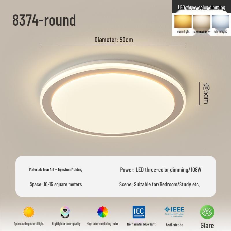 Modern Minimalist LED Ceiling Light for Bedroom and Living Room