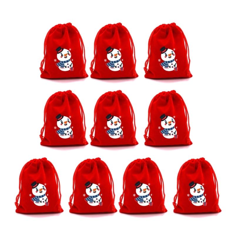 10Pcs Practical Drawstring Storage Pouches Jewelry Packaging Case for Holiday