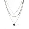 Trendsetting Geometric Heart And Wing Necklace Unique Alloy Jewelry For Women