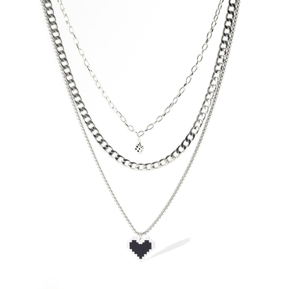 Trendsetting Geometric Heart And Wing Necklace Unique Alloy Jewelry For Women
